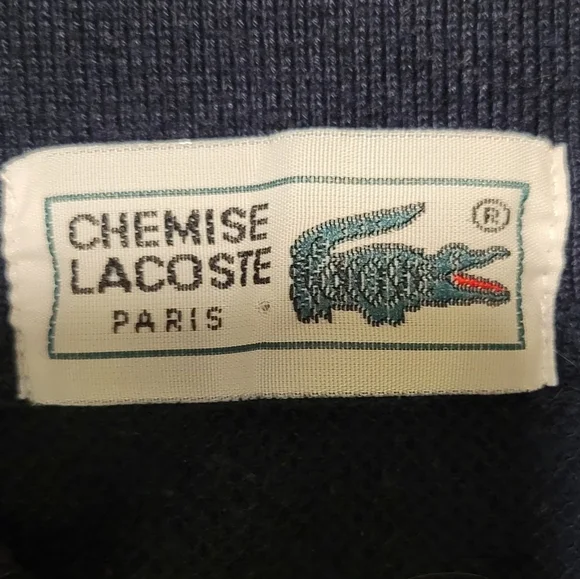 Lacoste Blue White Black Striped Short Sleeve Polo - Picture 4 of 6